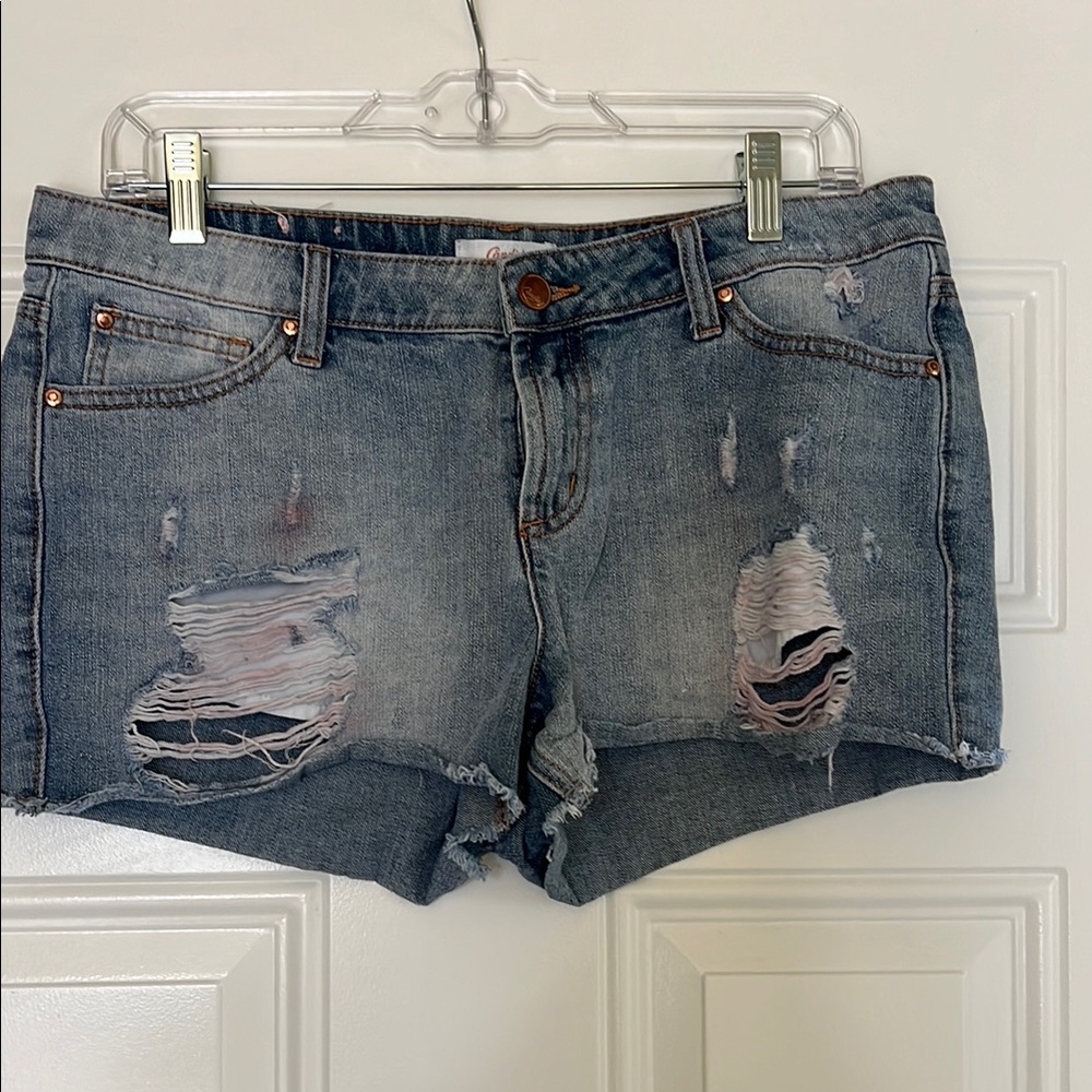 Distressed Denim Shorts
